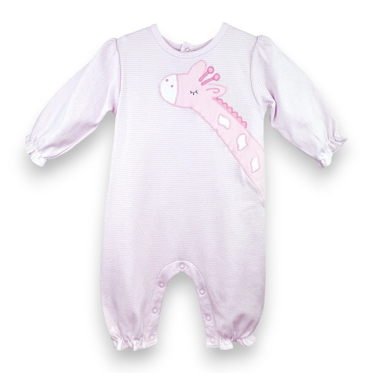 Petit Ami Pink/White Longall W/Giraffe Applique 6258 5309