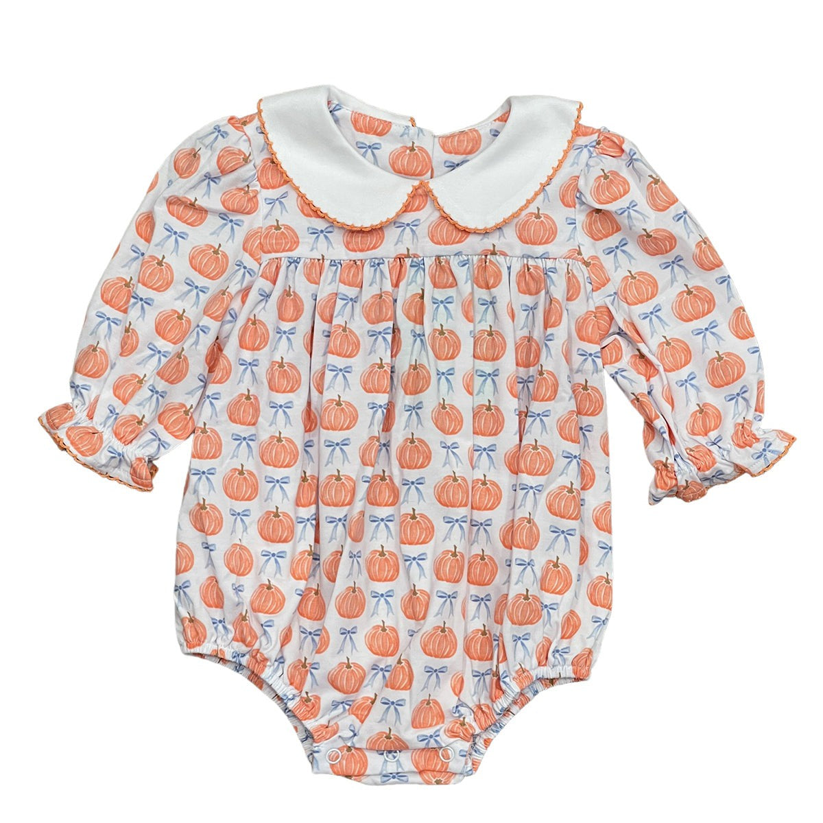 Sage & Lilly Orange Pumpkins Peter Pan Collar Bubble 8582 5107