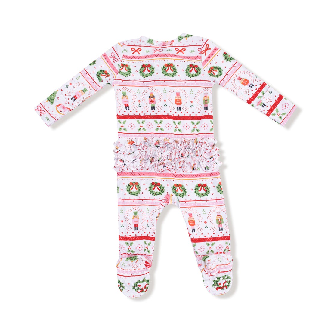 Angel Dear Sugar Plum Fairy Nutcracker Fair Isle 2 Way Zipper Ruffle Back Footie 653-F25-SPF 5209