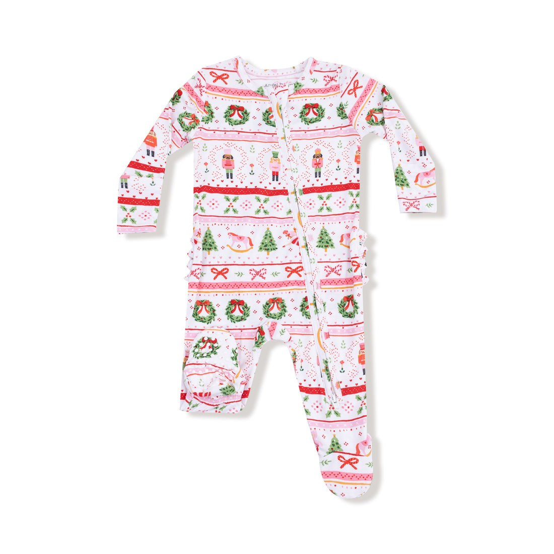 Angel Dear Sugar Plum Fairy Nutcracker Fair Isle 2 Way Zipper Ruffle Back Footie 653-F25-SPF 5209