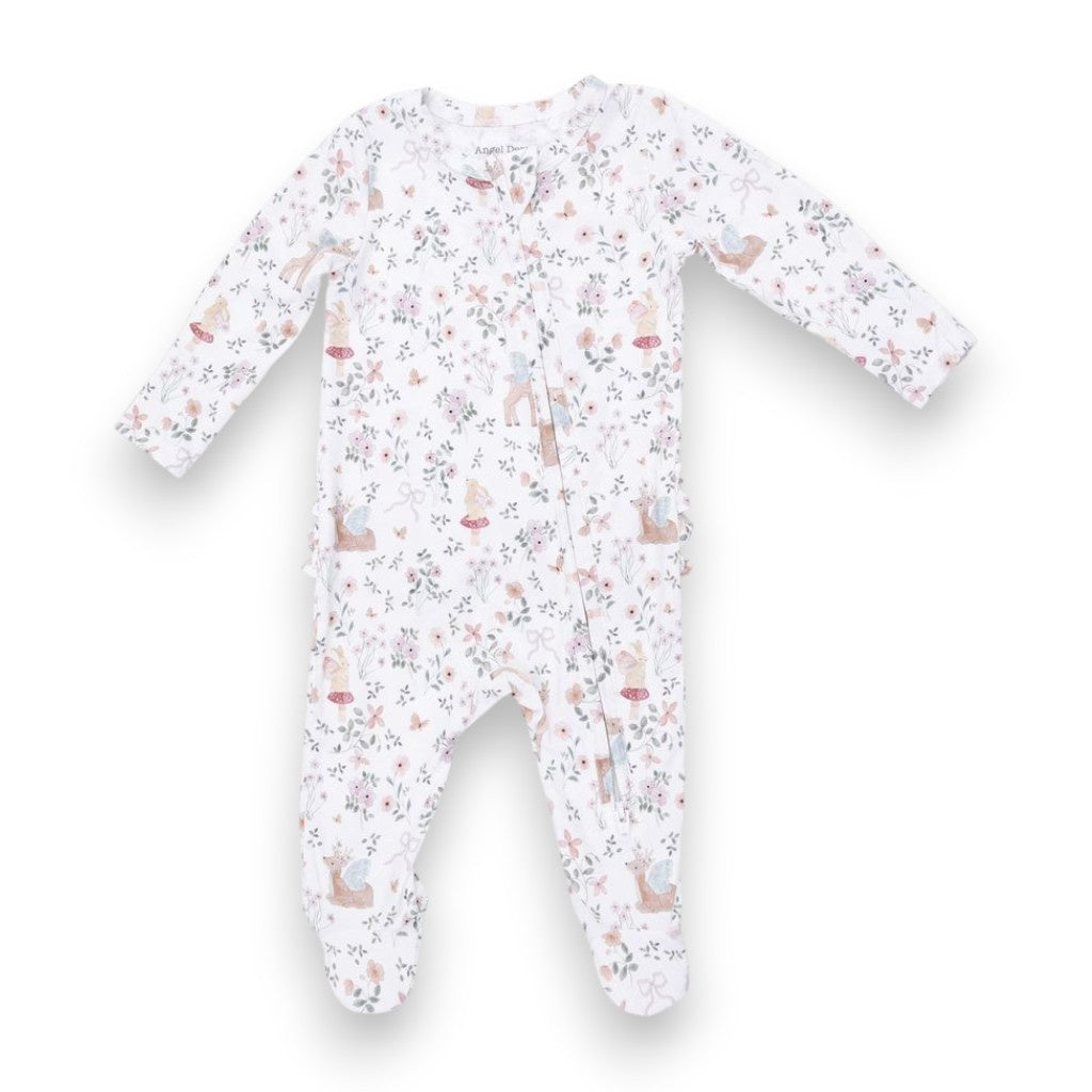 Angel Dear Enchanted Woodland 2 Way Ruffle Back Zipper Footie 653-F26-ENW