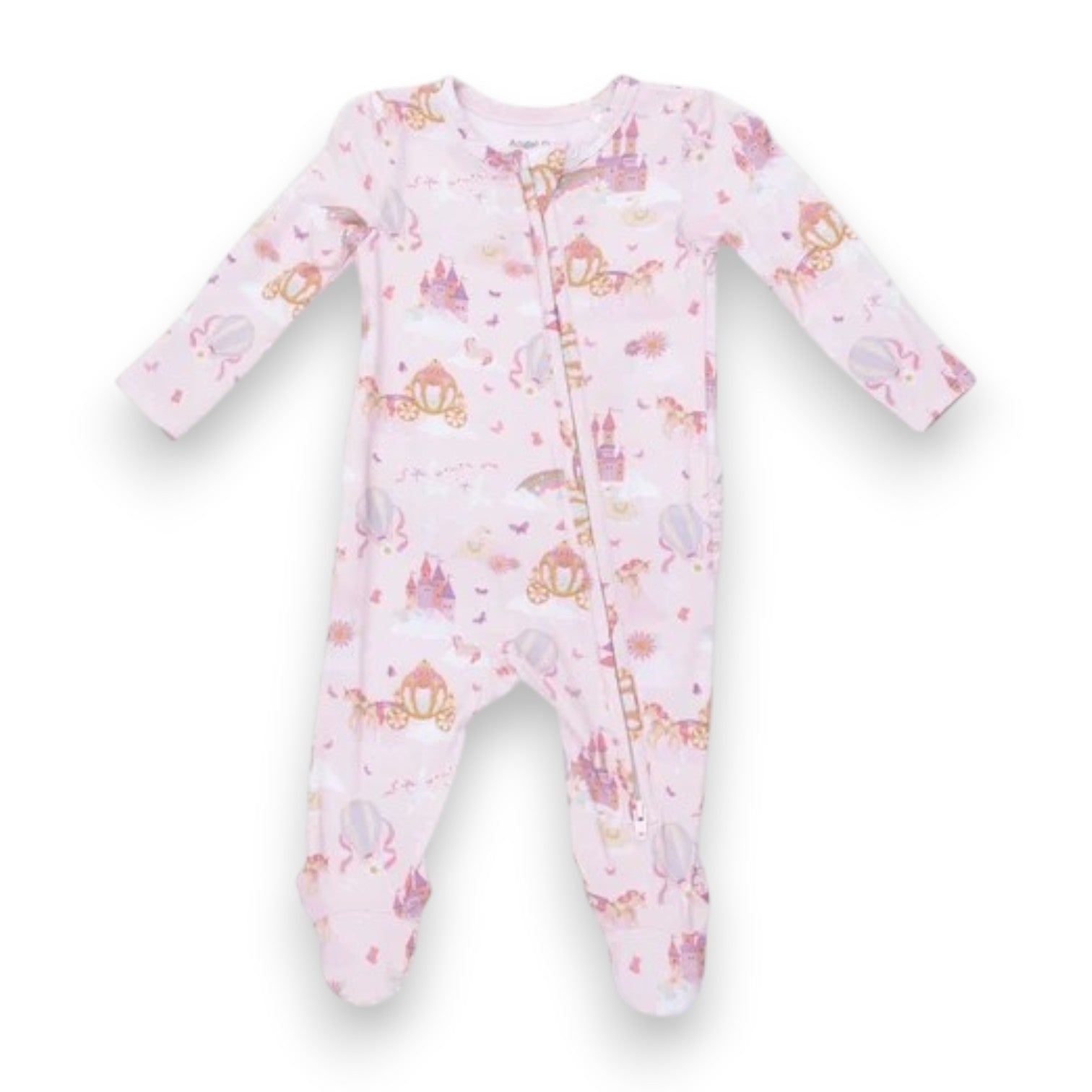 Angel Dear Princess Unicorns and Castle 2 Way Ruffle Back Zipper footie 653-F26-PUC
