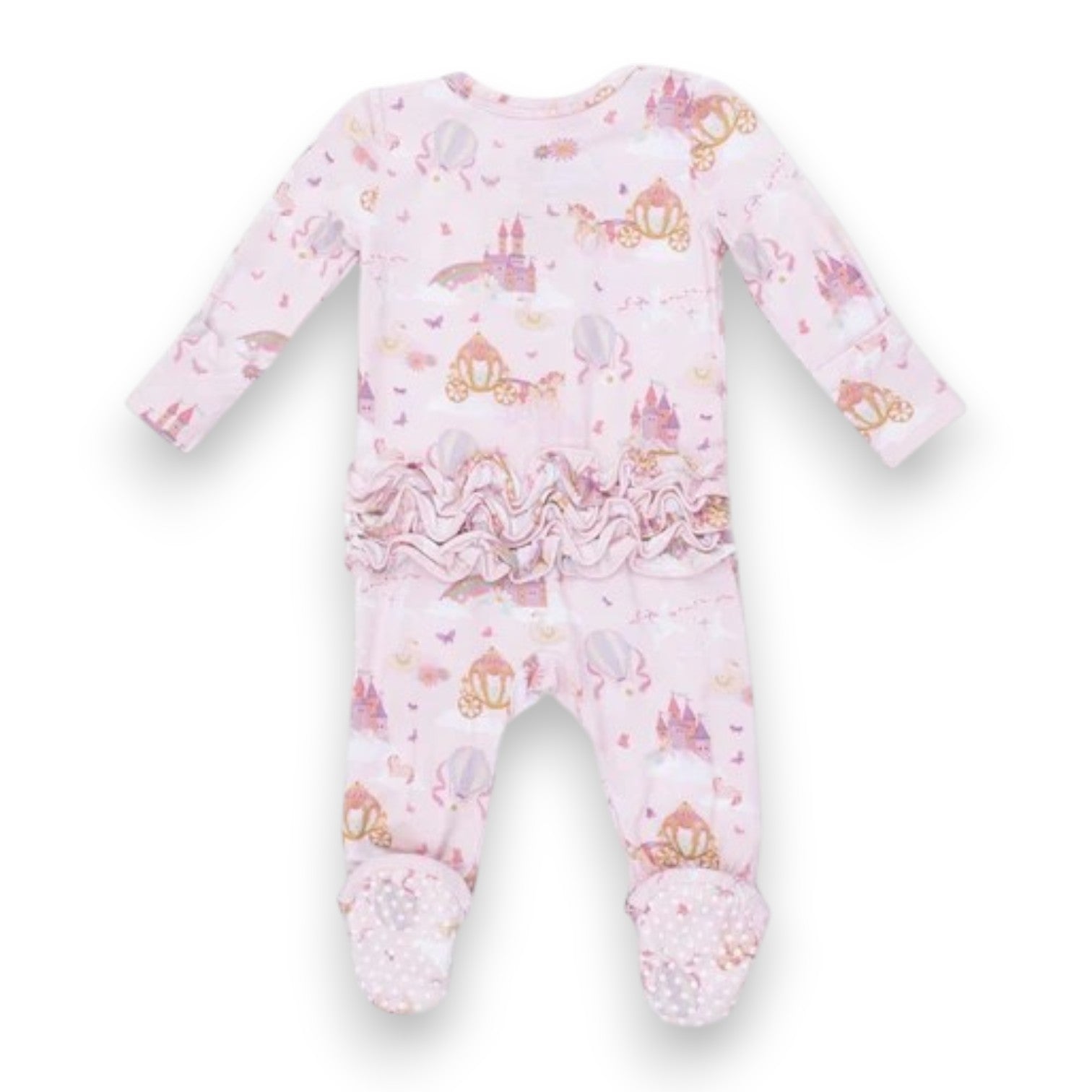 Angel Dear Princess Unicorns and Castle 2 Way Ruffle Back Zipper footie 653-F26-PUC