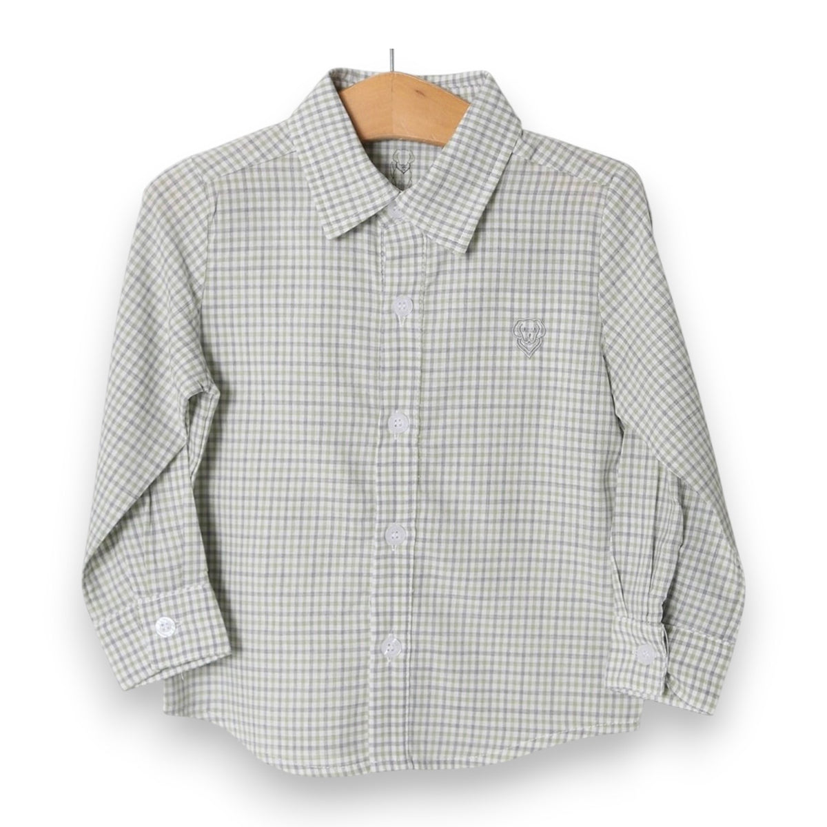 Millie Jay Boys Button Down Grey & Sage 662-fw26