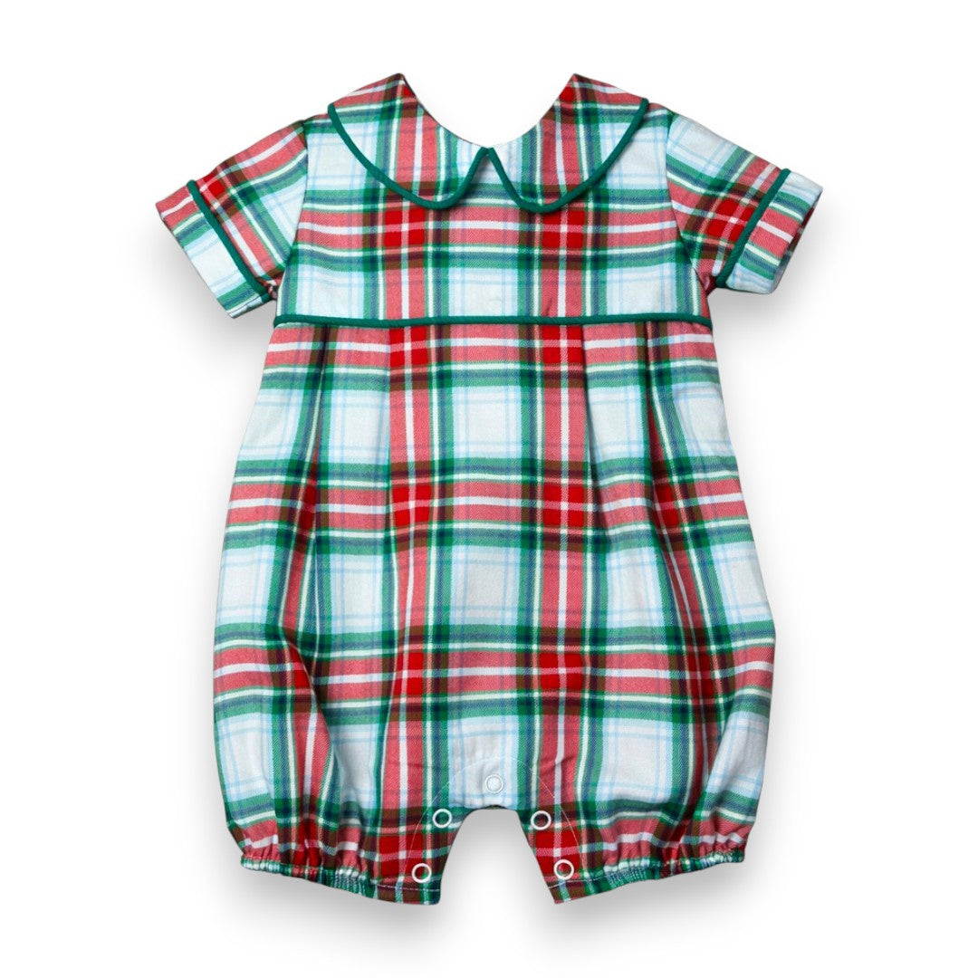 Ishtex Red/Green Plaid Boy's Romper 6F132 5309