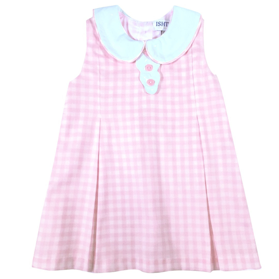 Ishtex Pink Gingham Dress 6S052 5302