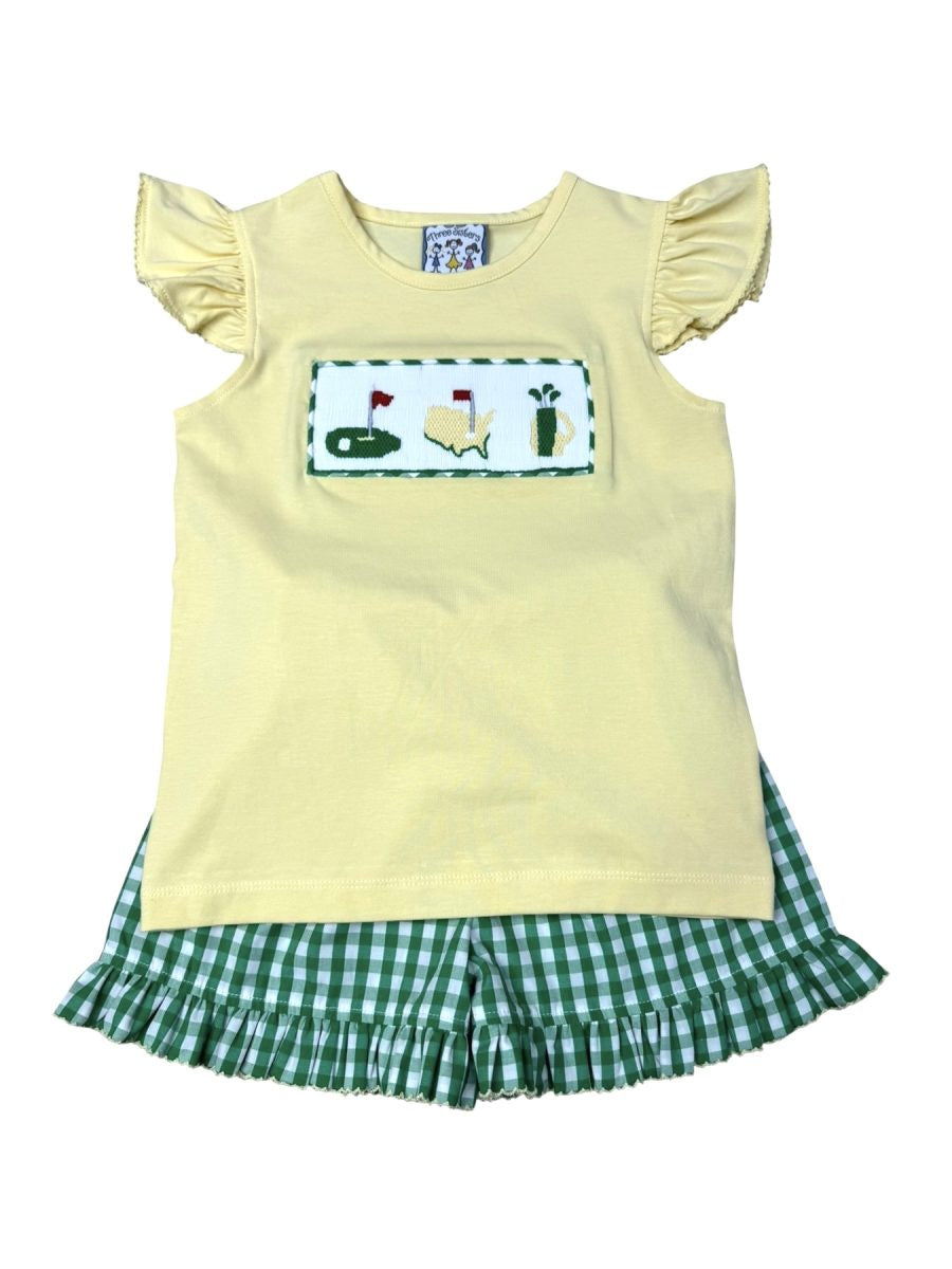 Three Sisters Golf Smocked A/S Short Set 714 5301