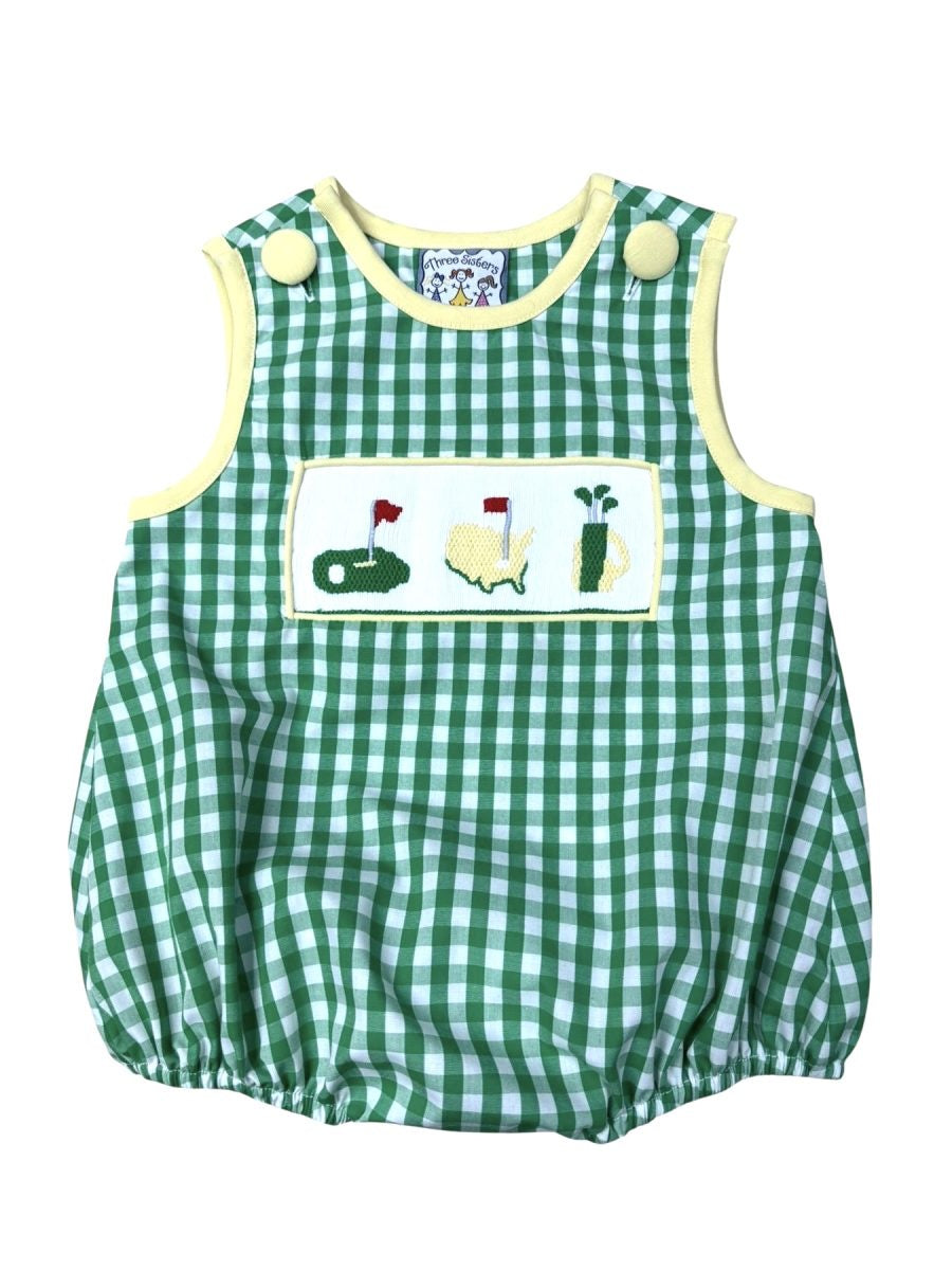 Three Sisters Golf Smocked Boys Bubble 715 5301