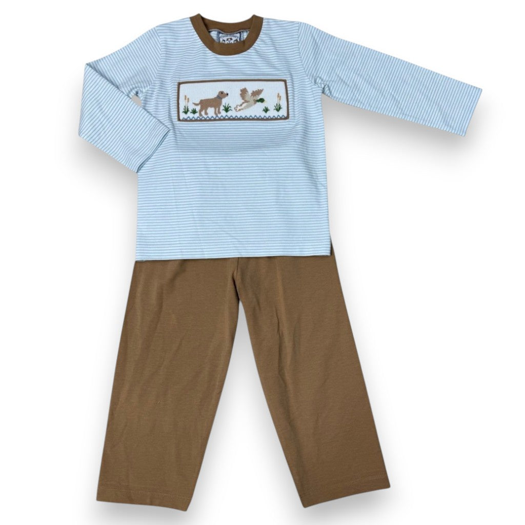 Three Sisters Duck Hunt Smocked Boys Pant Set 736 5307