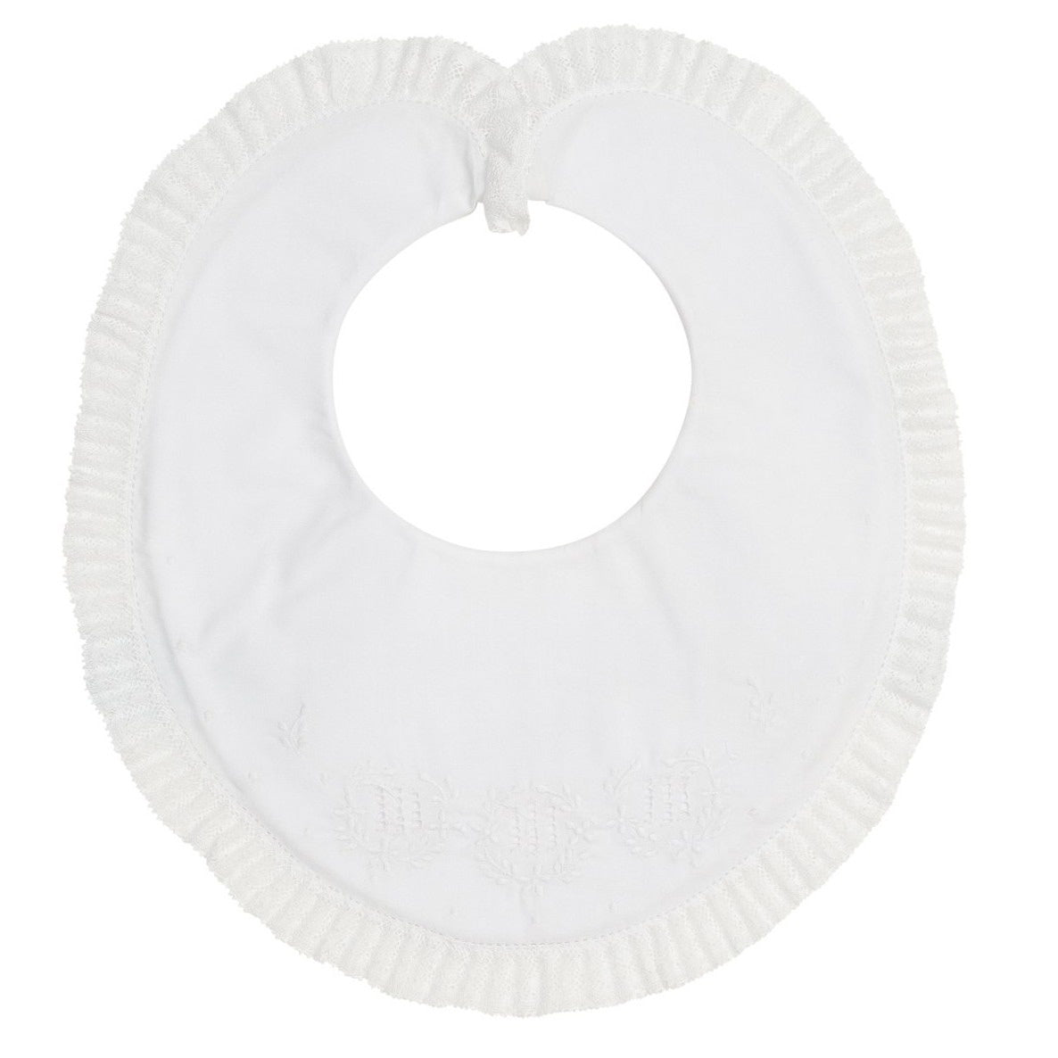 Feltman Brothers Laurel Leaf Emb Lace Bib White 73667