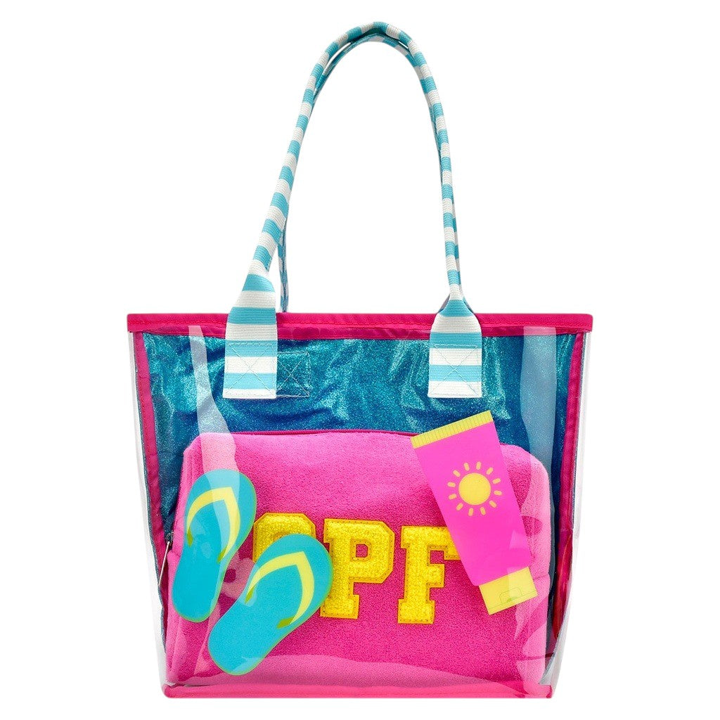 Iscream Pool Party Clear Tote 2 Piece