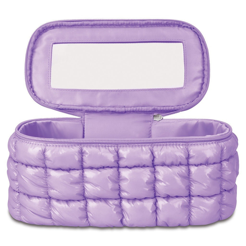 Iscream Lavender Shiny Puffer Cosmetic Bag
