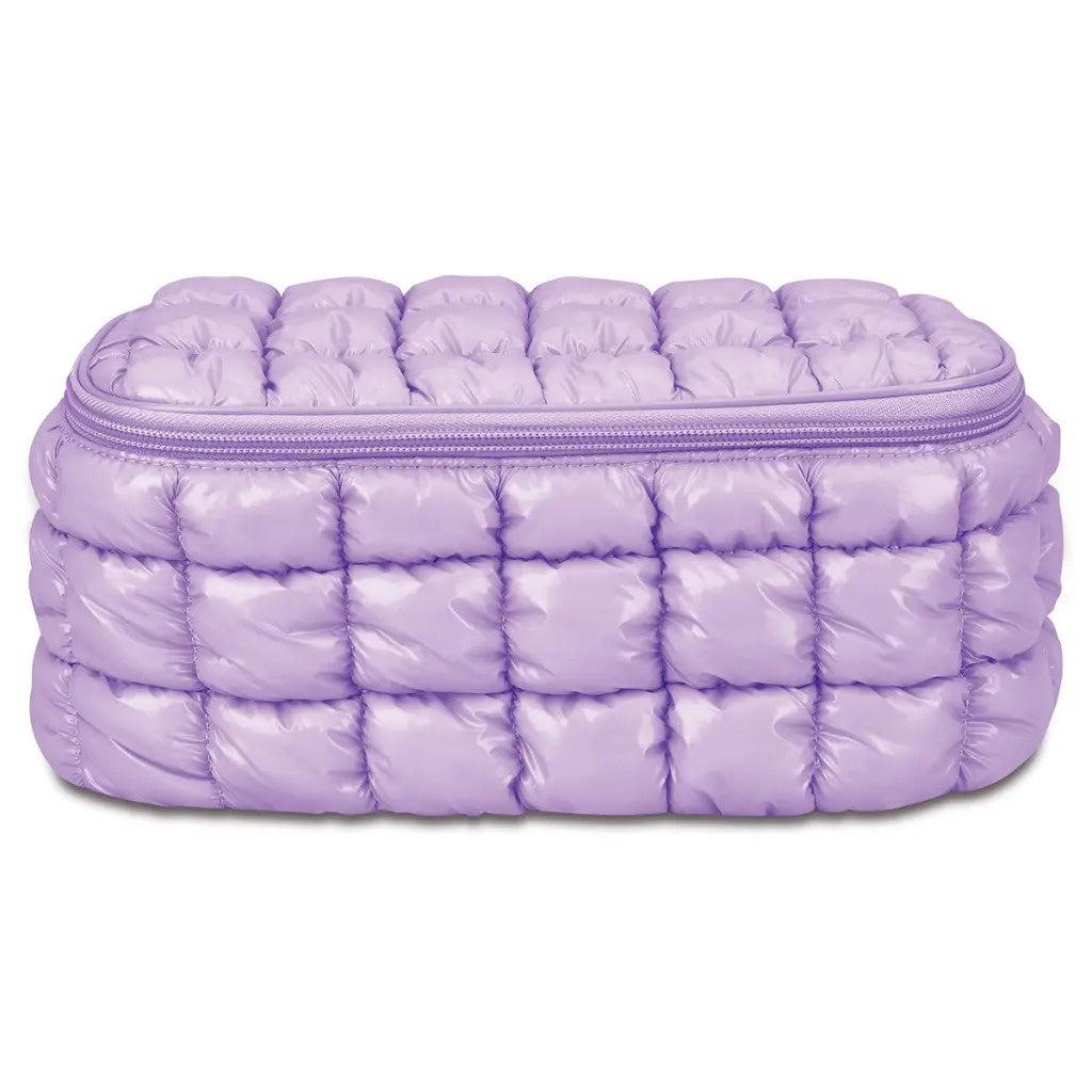 Iscream Lavender Shiny Puffer Cosmetic Bag