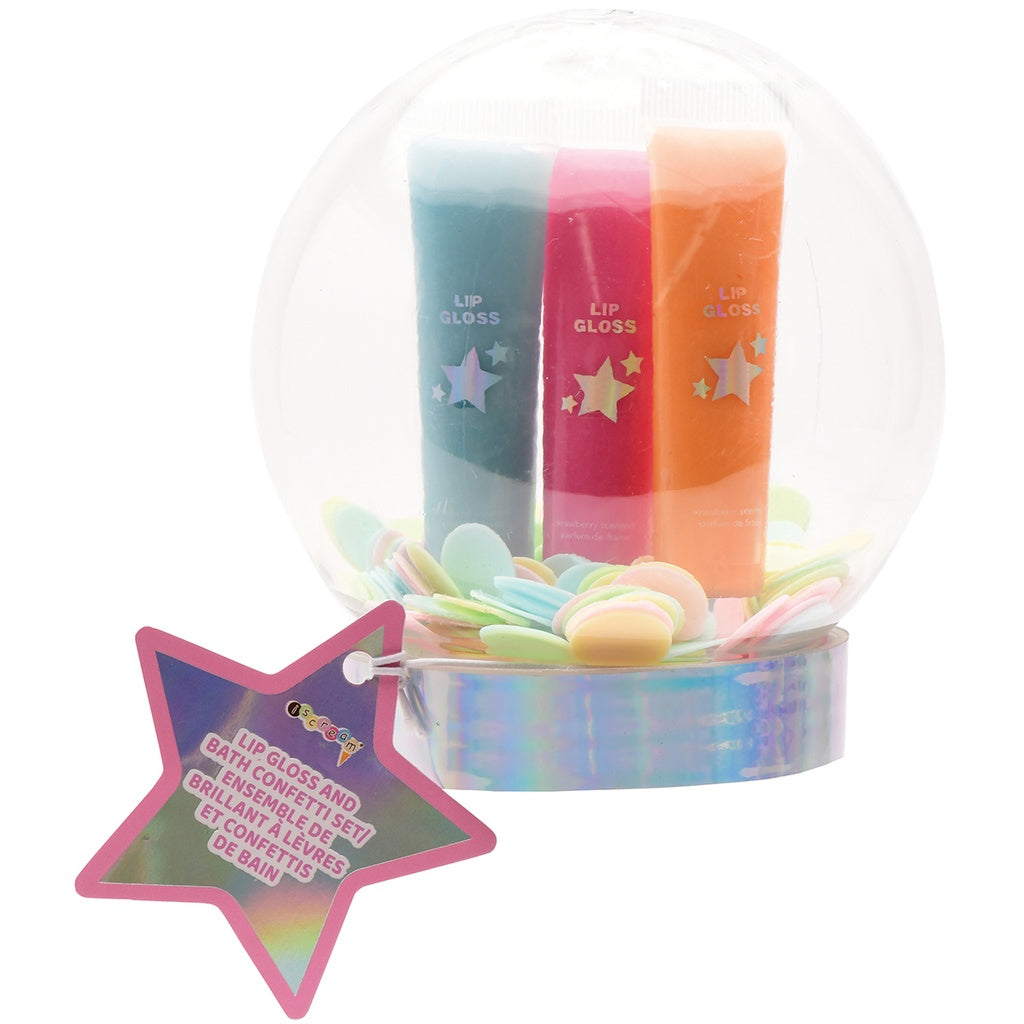 Iscream Winter Wonderland Lip Gloss & Bath Confetti Set