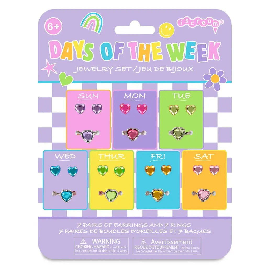 iScream Days of the Week Stick-on Earrings and Rings