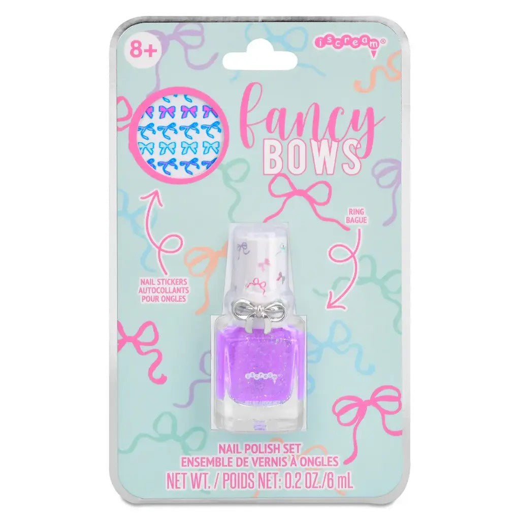 Iscream Fancy Bows Nail Polish Ring Set