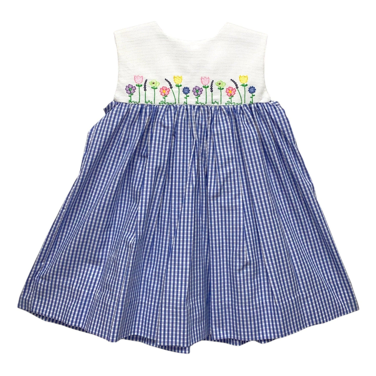 Angels & Company Bethany Flower Yoke Dress Purple/Lav Gingham 5301