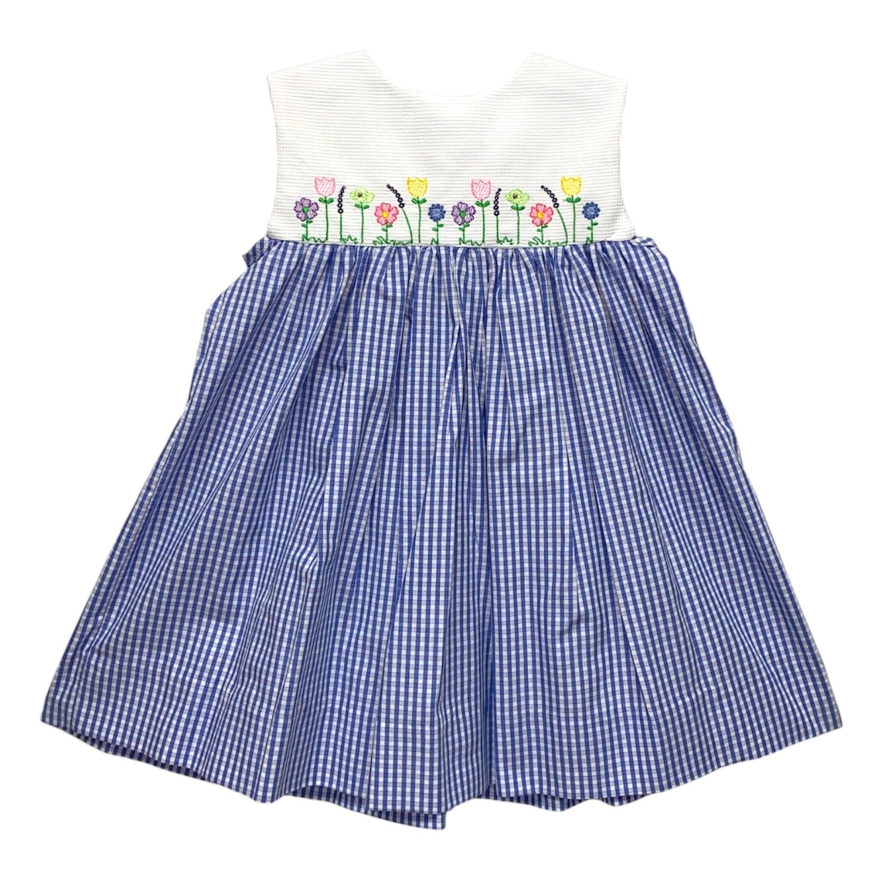 Angels & Company Bethany Flower Yoke Dress Purple/Lav Gingham 5301