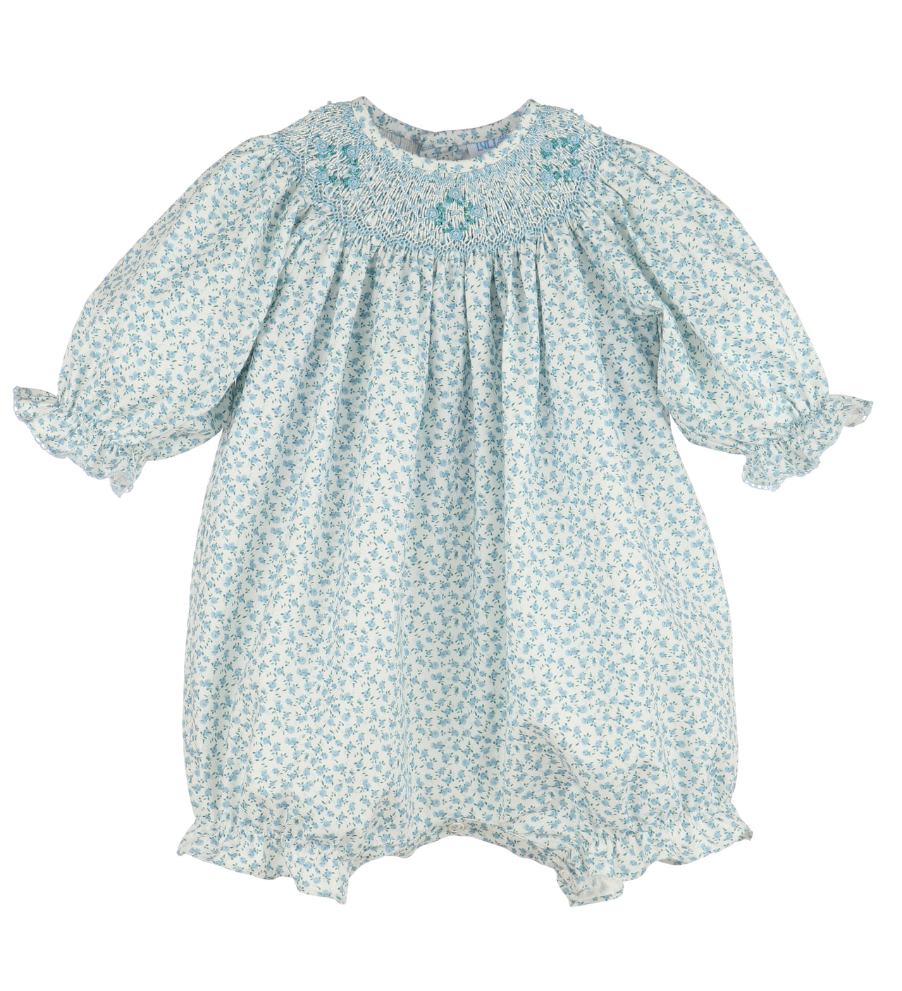 Luli & Me Dancing Roses Smock Bubble Blue 8616 5107