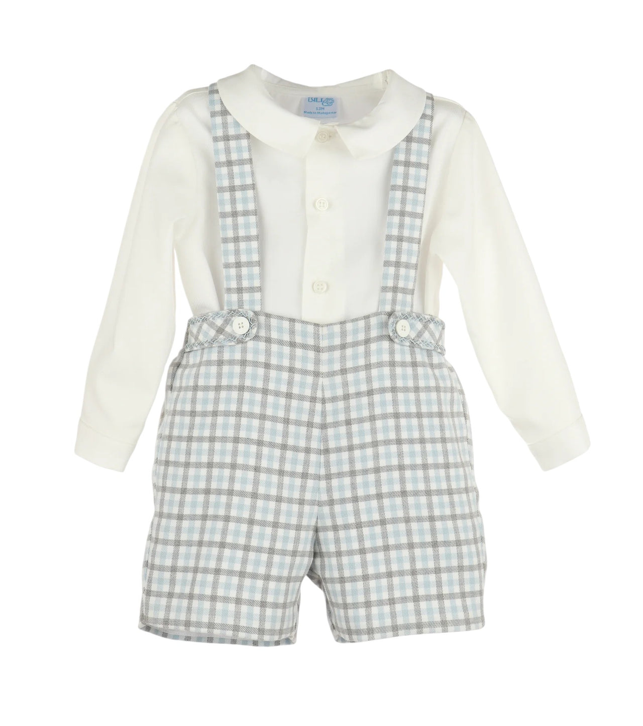 Luli & Me Gingham Check Boy Set Blue 8643 5109