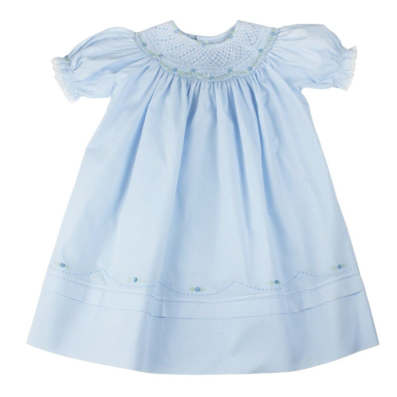 Feltman Brothers Midgie Dress Blue Dress W Blue/White/Green Smocking W/Blue Rosettes 86546 5003