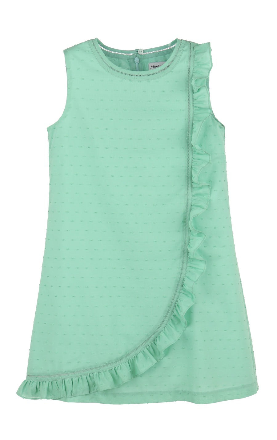 Maria Casero  Classic Swiss Dot Ruffle Dress Aqua 8781 5202