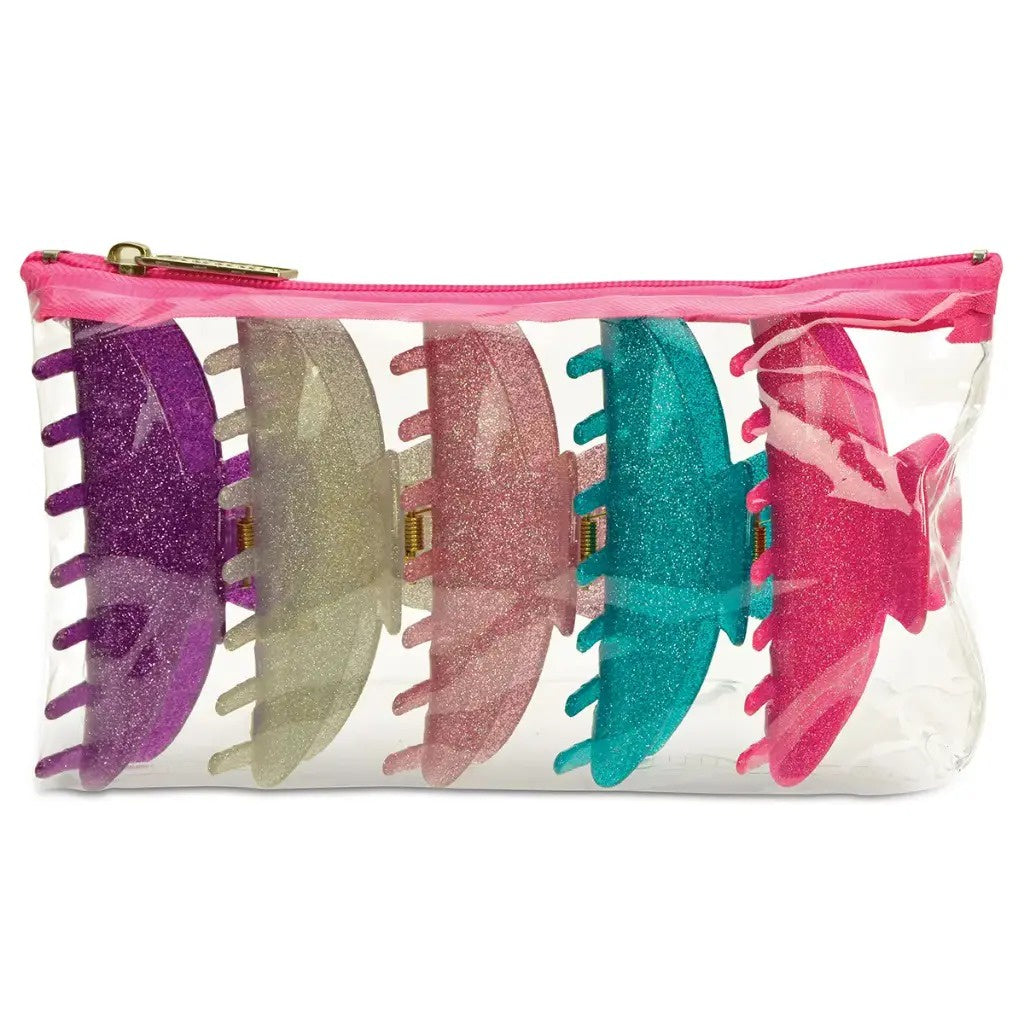 Iscream  5-pack Glitter Clips in Reusable Pouch
