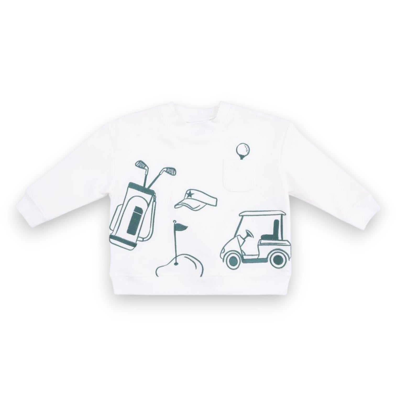 Angel Dear Golf Drop Sleeve Sweatshirt White 881W-F26-GFS 5308