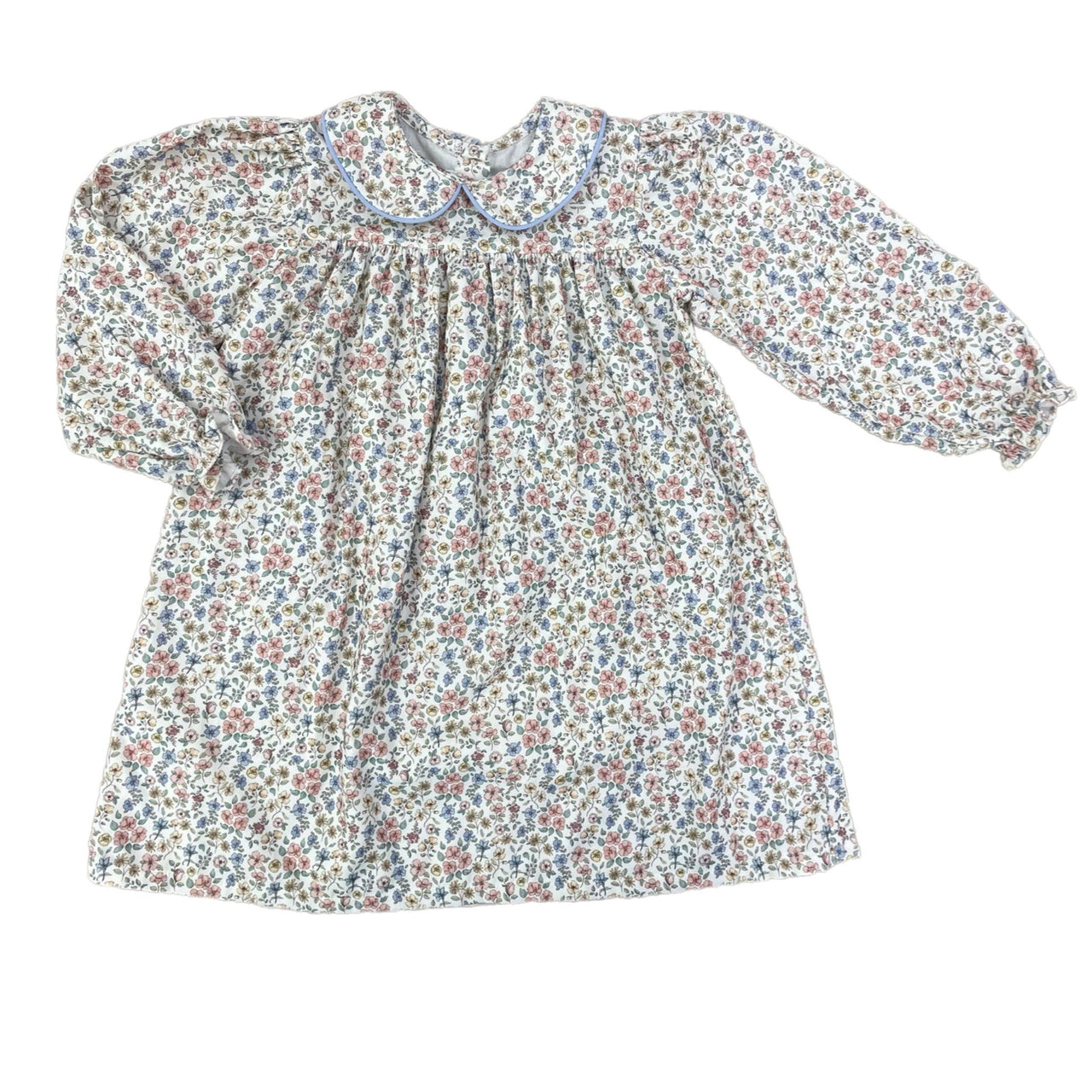 Love George Blue Floral Corduroy Dress 5209