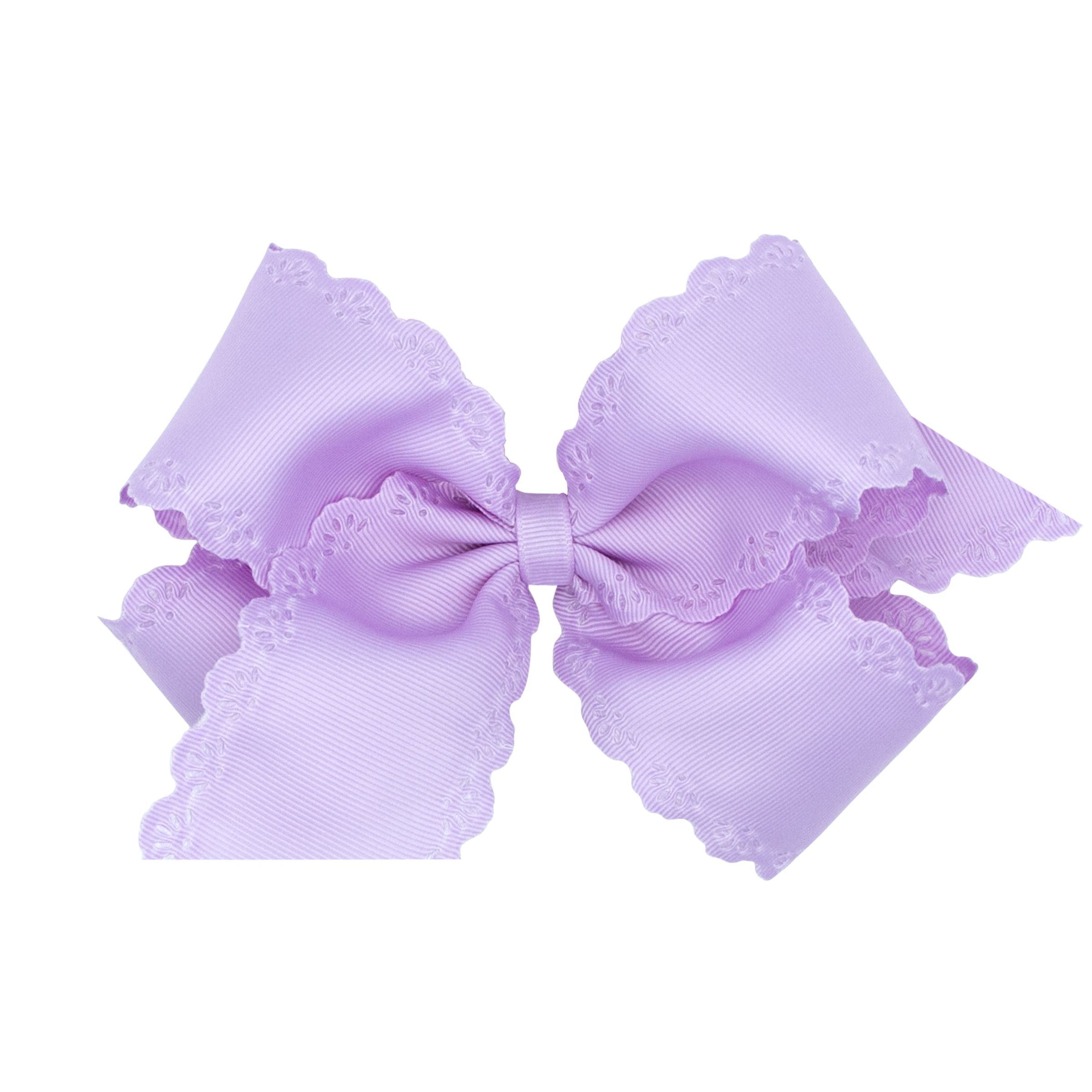 Wee Ones Grosgrain Bow w/ Eyelet Flower Embossed Edges
