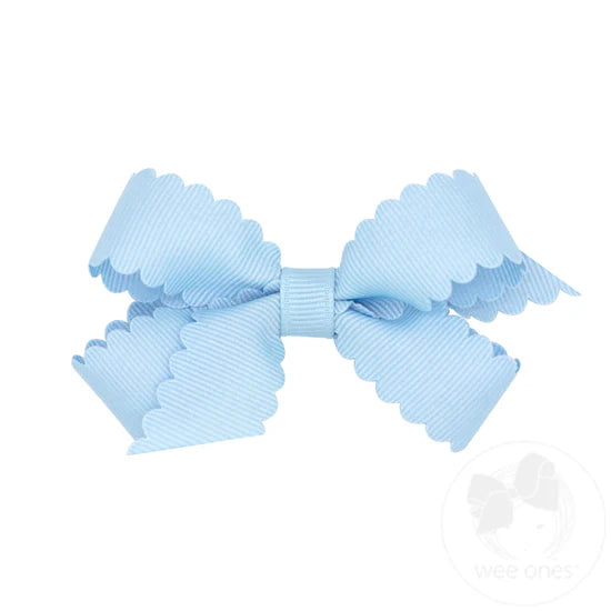Wee Ones Mini Grosgrain Hair Bow w/ Scalloped Edge