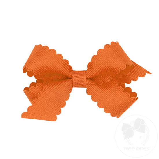 Wee Ones Mini Grosgrain Hair Bow w/ Scalloped Edge
