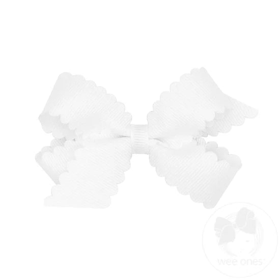 Wee Ones Mini Grosgrain Hair Bow w/ Scalloped Edge