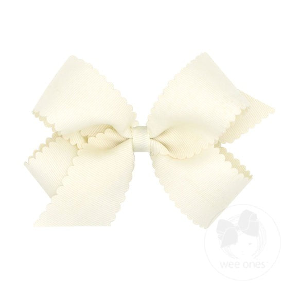 Wee Ones Medium Grosgrain Hair Bow w/ Scalloped Edge