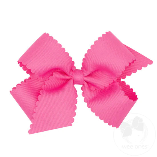 Wee Ones Medium Grosgrain Hair Bow w/ Scalloped Edge