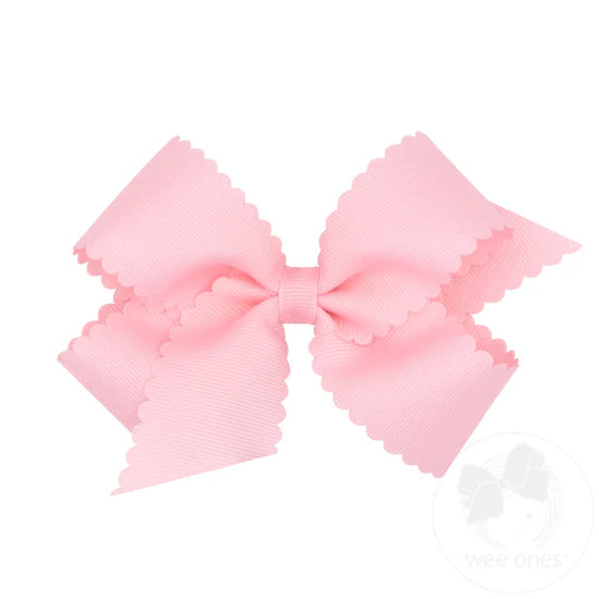 Wee Ones Medium Grosgrain Hair Bow w/ Scalloped Edge