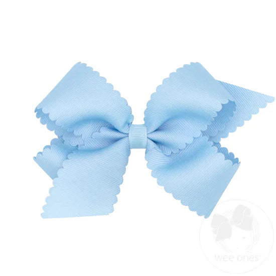 Wee Ones Medium Grosgrain Hair Bow w/ Scalloped Edge
