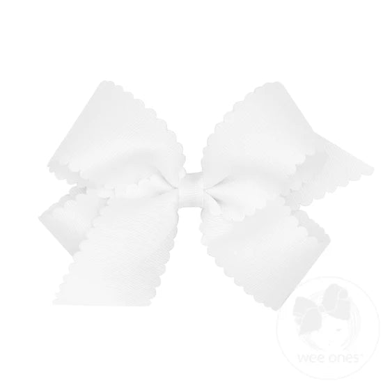 Wee Ones Medium Grosgrain Hair Bow w/ Scalloped Edge