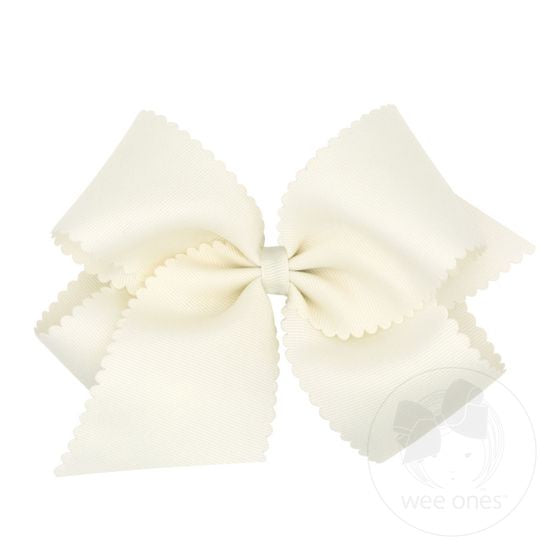 Wee Ones King Grosgrain Hair Bow w/ Scalloped Edge