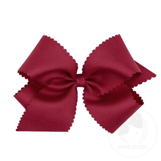 Wee Ones King Grosgrain Hair Bow w/ Scalloped Edge