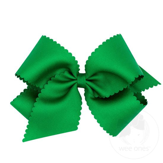 Wee Ones King Grosgrain Hair Bow w/ Scalloped Edge