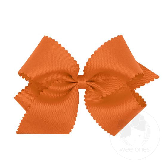 Wee Ones King Grosgrain Hair Bow w/ Scalloped Edge