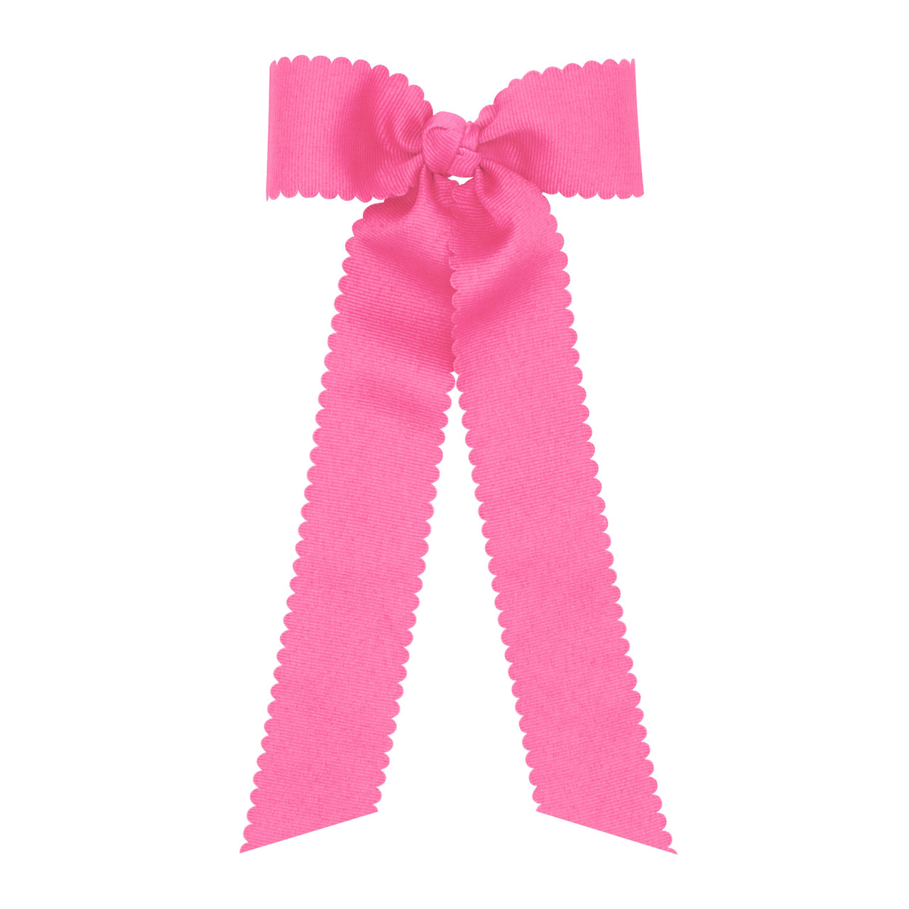 Wee Ones Medium Grosgrain Bow w/ Tails & Scalloped Edge