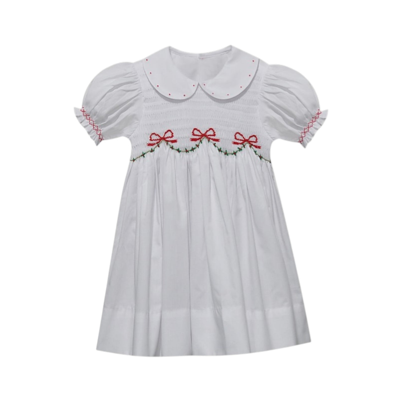 Remember Nguyen White Cate Dress Christmas Ribbons 915D25 5207