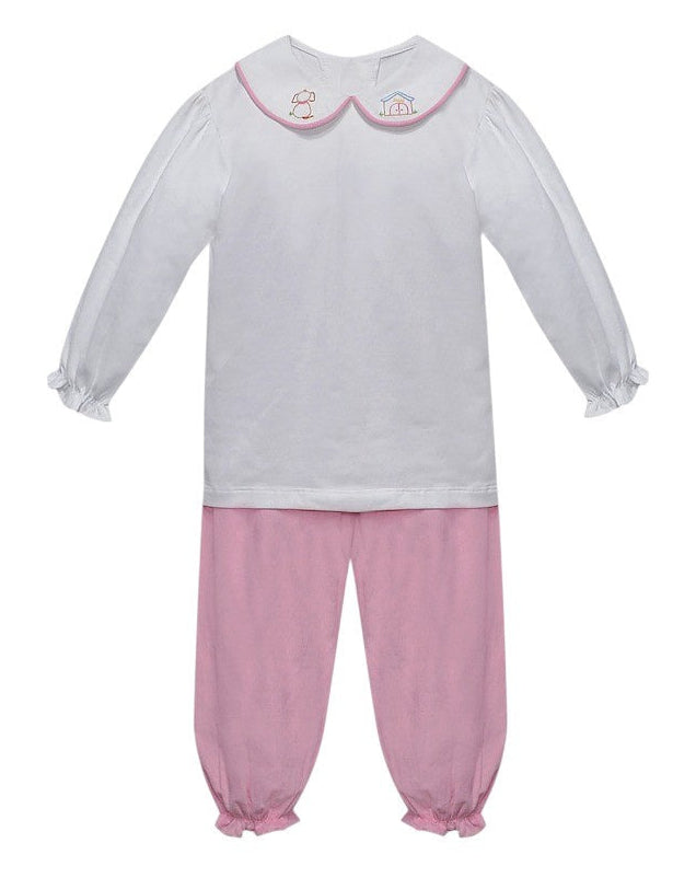 Baby Sen White/Pink Bonnie Long Bloomer Set Dog House BS913BS25 5205