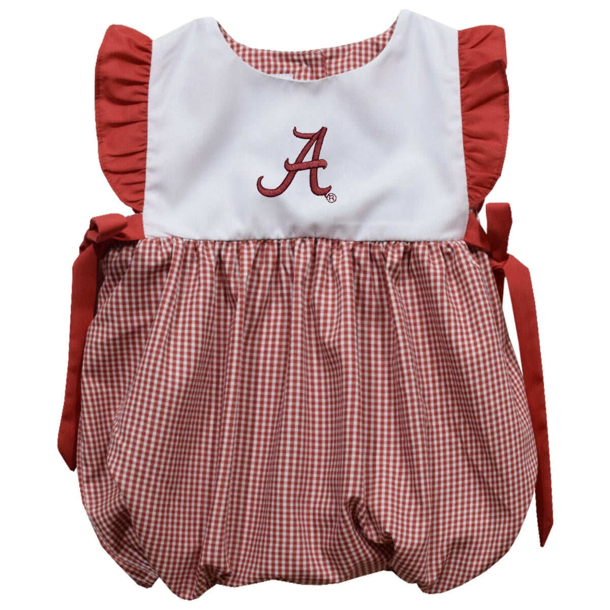 Vive La Fete Alabama Crimson Tide Embroidered Red Gingham Girls Bubble NALA1_BSGB06U 5305