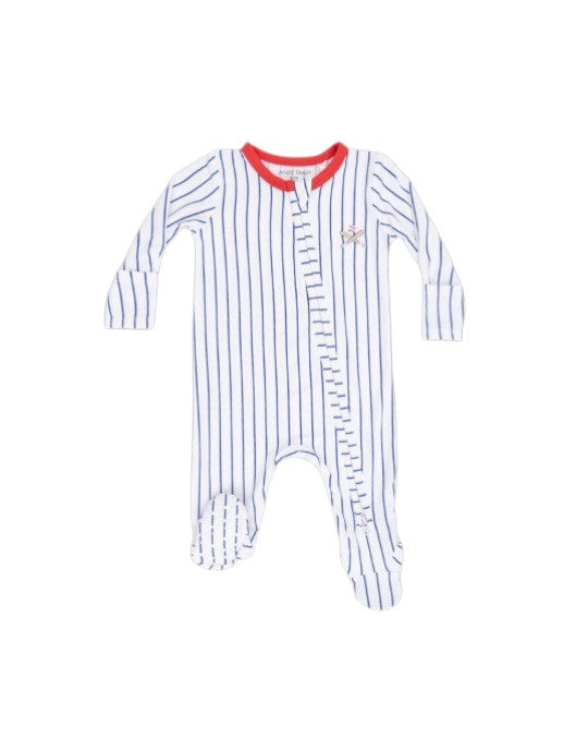 Angel Dear Baseball Stripe 2 Way Zipper Footie 651-S26-BST 5302