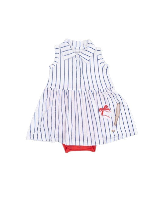 Angel Dear Baseball Stripe Polo Tennis Dress 568-S26-BST 5302
