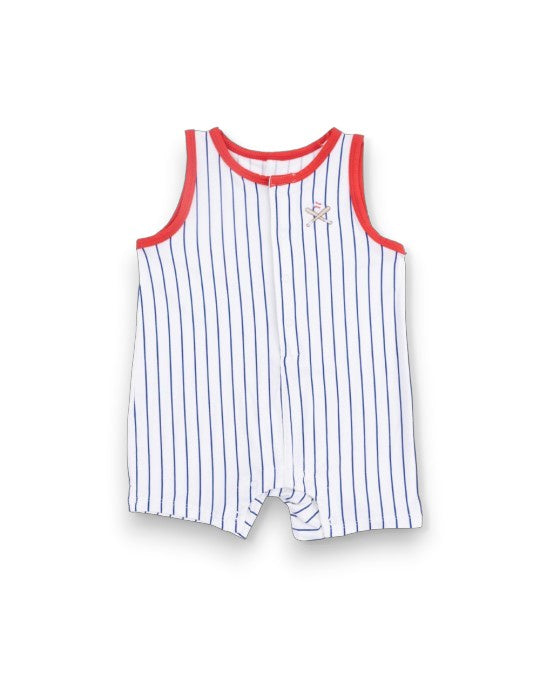 Angel Dear Baseball Stripe Sleeveless Shortie Romper 5303