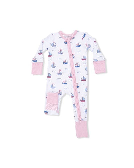 Angel Dear Bubbly Sailboats Convertible Romper